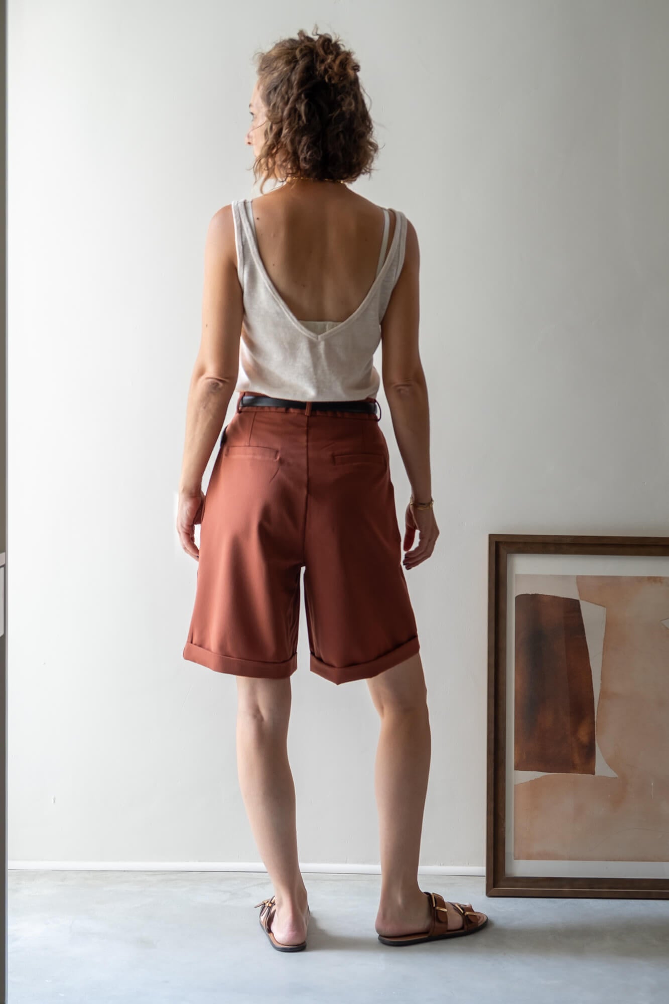 מכנסי ברמודה קצרים BAR | טרקוטה