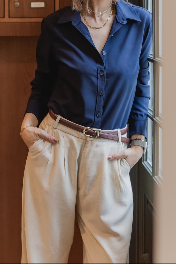 חולצת INK בצבע כחול עמוק – Bring Wear