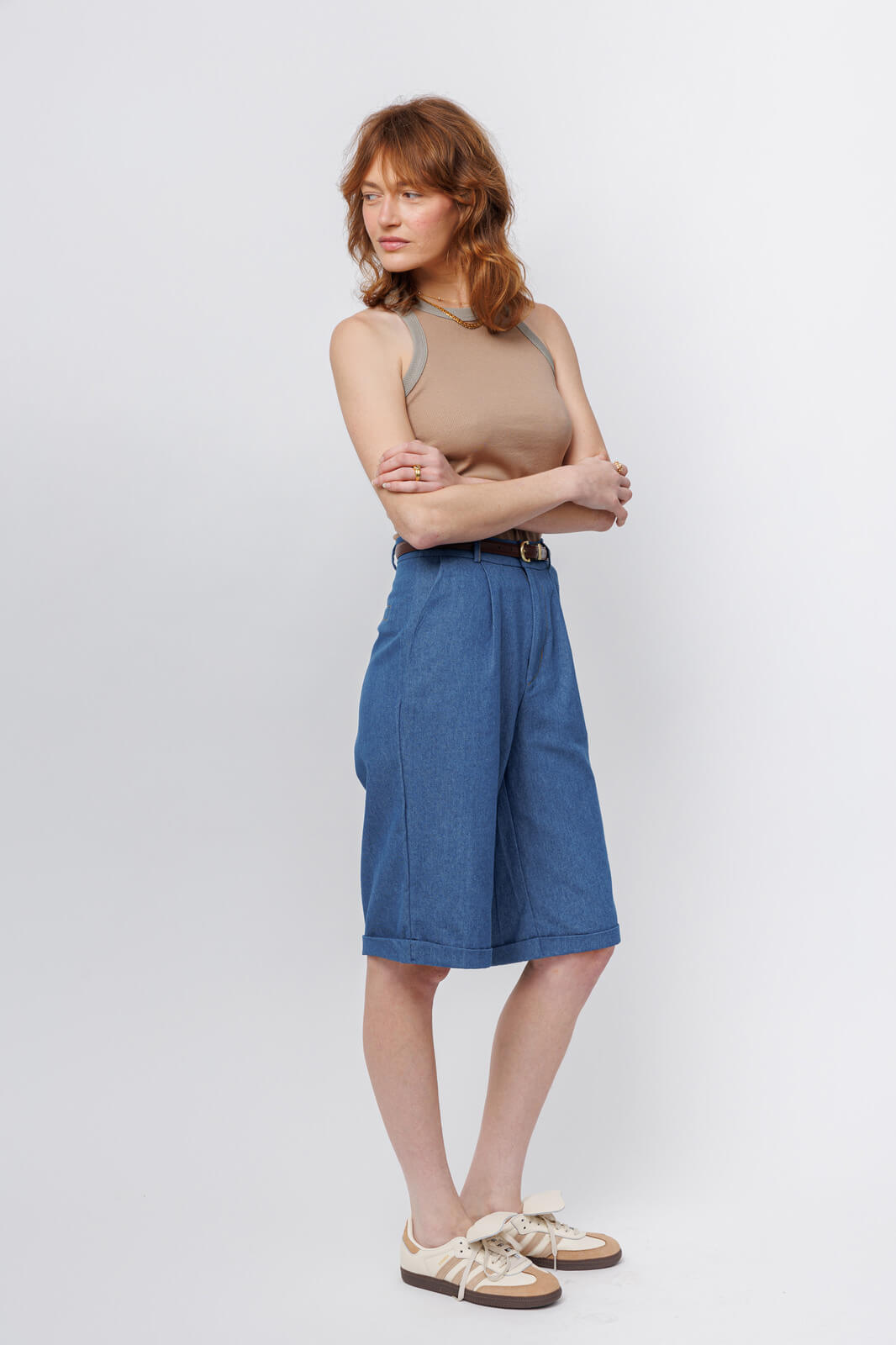 מכנסי ברמודה MESHEK | ג'ינס